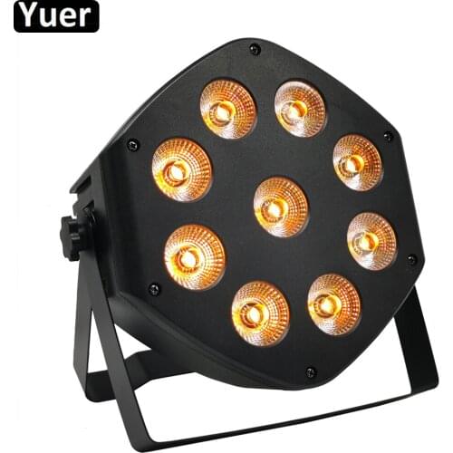 Wireless Remote Control LED Par 9x10W RGBW 4IN1 LED Wash Light Stage DJ Party Uplighting No Noise Remote Control Night Lights
