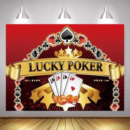 Lucky Poker Magician Birthday Party Backdrop Decor Poster Kids Birthday Game Theme Magic Show Photography Background Room Decor