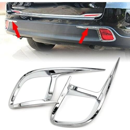 Car ABS Chrome Rear Bumper Lamp Cover Rear Fog Light Cover Trim for Toyota Highlander 2015-2020 Car Styling