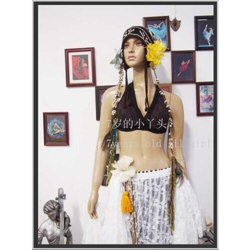 Lace Tribal Belly Dance Bra Top Halter Neck Top Gothic Top Gypsy Bohemian DJ52