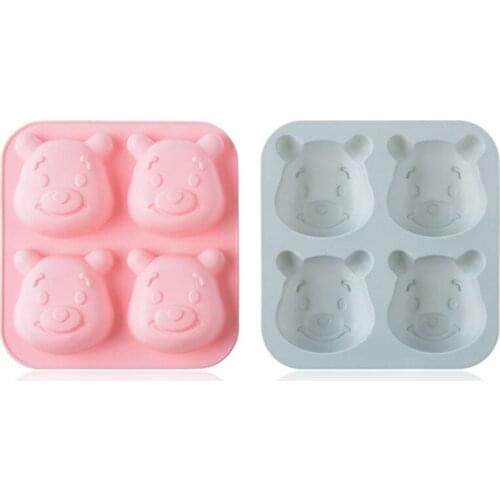 Cartoon Bear Gummy Stencil Silicone Cake Chocolate Ice Tray DIY Handmade Clay Silicone Mold Cake Decoration Baking Accessories