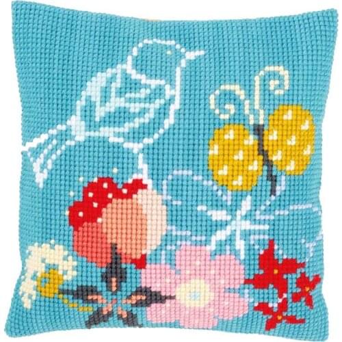 Latch Hook kits Pillow Bird Diy Handmade Printed Canvas Cushion Latch Hook Kits DIY Unfinished accessories