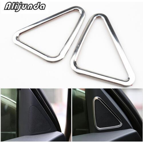 Speaker ring trim cover sticker stainless steel frame for Volkswagen VW tiguan 2010-2015
