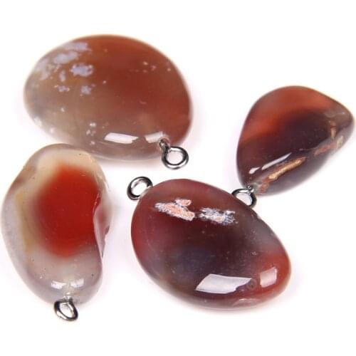 Irregular Genuine Red Agate Natural Gemstone Pendants Freeform Shaped Charms For Elegant Female Necklace Jewelry Making DIY 20Pc