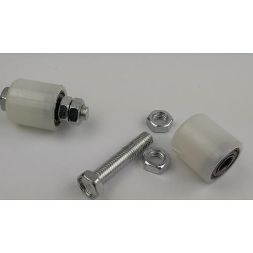 Door nylon roller/wheel/pulley with M12x65 screw and M12 nuts; 6001ZZ bearing bore 12mm,gate nylon rollers