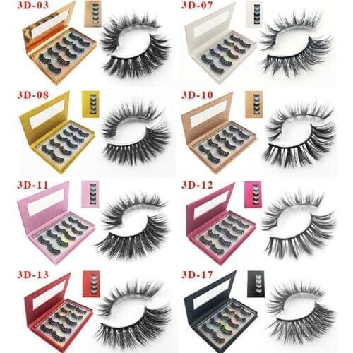 NEW 5pair Thick Long 5D mink eyelashes long lasting mink lashes natural dramatic volume eyelashes extension 3d false eyelash