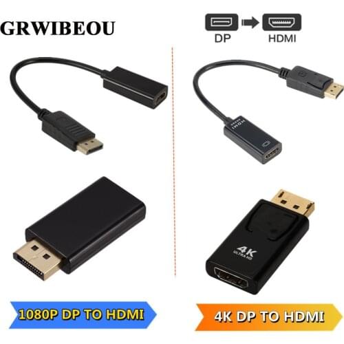 Displayport To HDMI-compatible Cable 4K 1080P TV Projector Projetor DP 1.4 Display Port Converter For PC TV DP TO HDMI Adapter