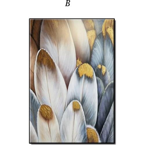 Feather Art 100% Hand Painted Oil Painting Unframed Newest Design Paintings Wall Canvas Art Free Shipping For Bedroom