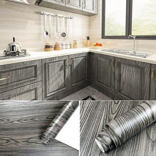 Wood grain self-adhesive wallpaper vinyl contact paper waterproof pvc wardrobe desktop furniture renovation sticker papel tapiz