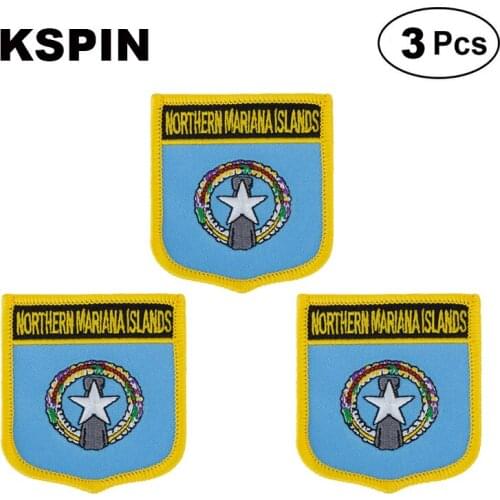 Northern Mariana Islands Shiled Shape Flag Patches National Flag Patches For Cothing DIY Decoration