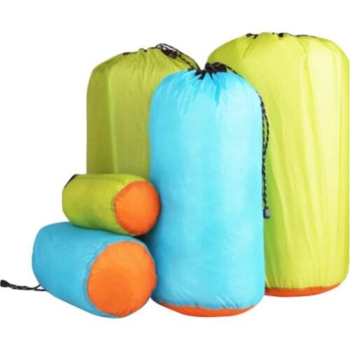 Stuff Sack Ultralight Storage Bag Mesh Durable Round Bottom Travel Drawstring Nylon Camping Pouch Hiking Sports Backpack