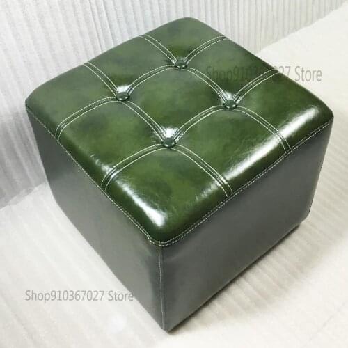 Shoe-changing Stool Home Living Room Leather Dunzi Ins Wind Creative Low Stool Coffee Table Stool Sofa Small Leather Stool