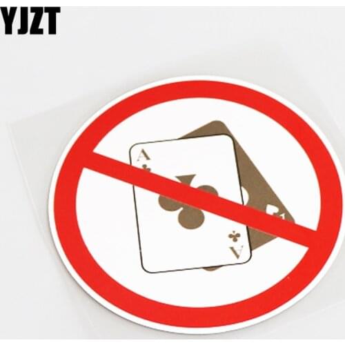 YJZT 11CM*11CM Fashion Warning Mark Prohibit POKER Waterproof Car Sticker Decal PVC 13-0628