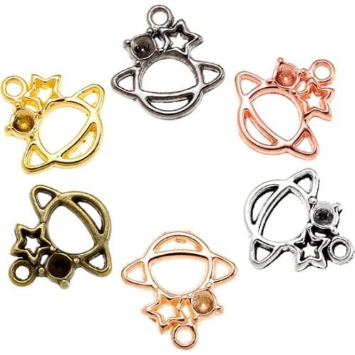 YuenZ 40pcs Six Color Round Charms Planet Pendants Handmade Vintage For DIY Necklace Bracelet Jewelry Findings