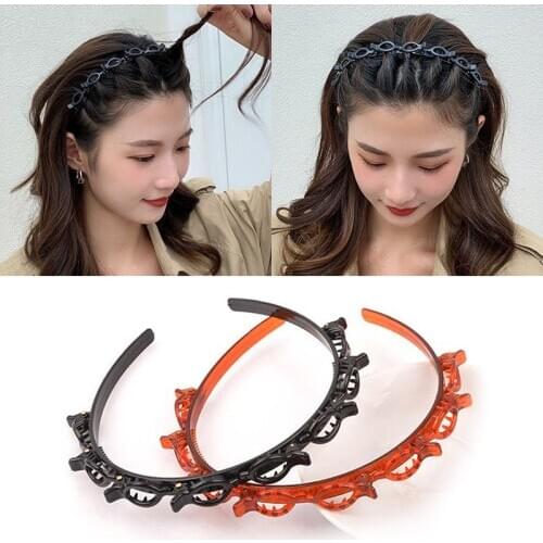Fashion Hair band Hairpin Headband Women Plastic Braided Womens Sports Hair pin Headwear Hair Accessories ornaments