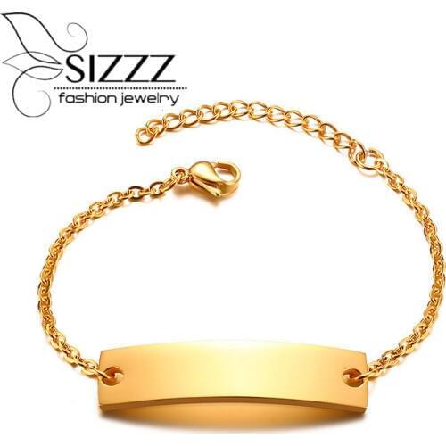 SIZZZ Face width 10MM stainless steel simple fashion adjustable bracelet&bangles for women