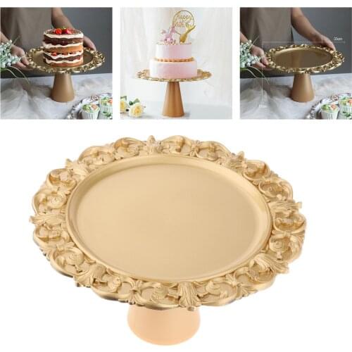 Gold Antique Metal Cake Stand Round Cupcake Stands Wedding Birthday Party Dessert Cupcake Pedestal Display Plate Home Decors