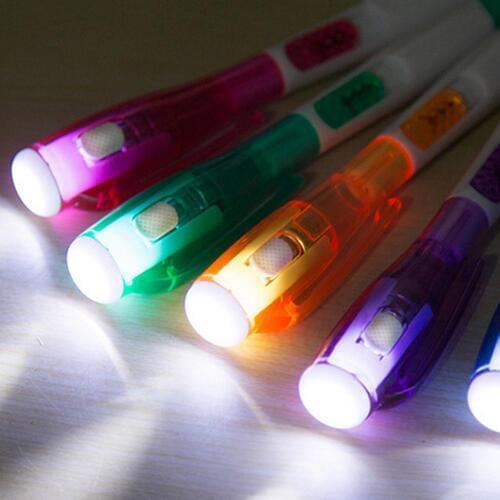 1Pieces Cute creative stationery new led flashlight multi purpose ball point pen для школы multi pen