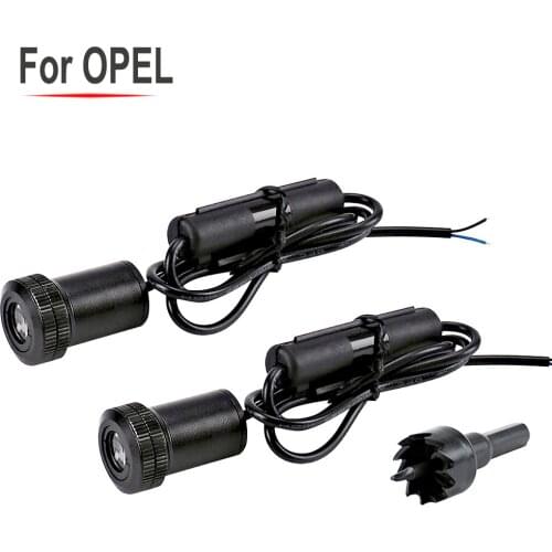 2pcs Car Styling For OPEL Ascona Insignia Ampera Combo Adam Cascada LED Door Light Emblem Badge Laser Projector Ghost Lamp 12V