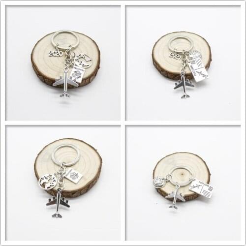 2020 2021 Earth Plane Passport Pendant Keychain Travel Key Ring Friendship Best Friend Jewelry Key Chain Diy Handmade