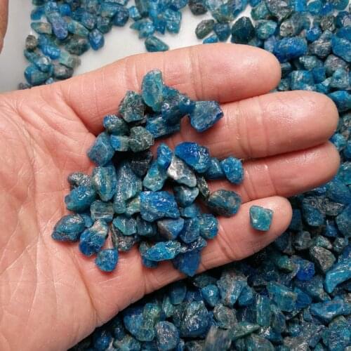3-25mm 50g Natural Raw Blue Apatite Rough Stones Crystal gravel Minerals and Stones Rough Gemstone Specimen