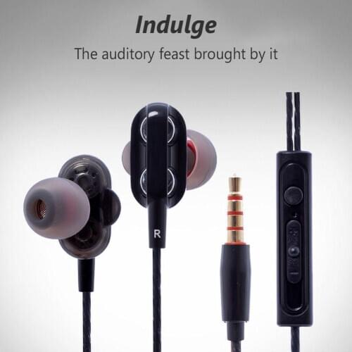 3.5mm In Ear Earphones Wired Headset Gamer For Computer iPhone Samsung Xiaomi Dual Drive Stereo Sport Earbuds With Mic