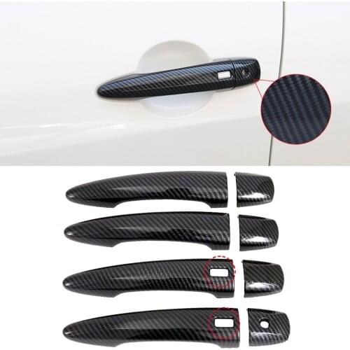 Car Accessories for Nissan Rogue X-Trail T33 2021 2022 Carbon Fiber Printed Exterior Door Handles Cover Trim 8pcs