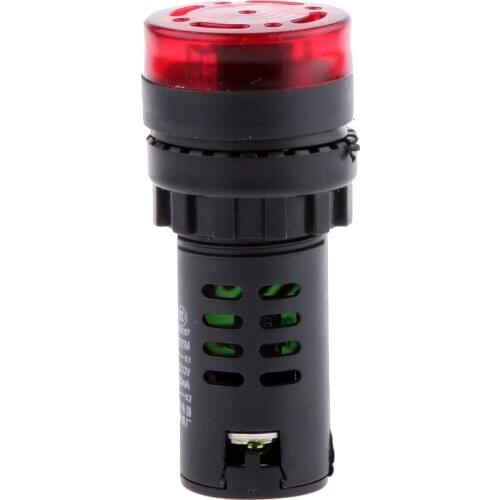 AC DC 12V 22mm Red LED Buzzer Alarm Signal Light Flash Buzzer Beep Alarm