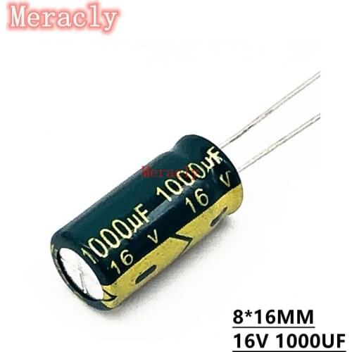 5PCS 16V 1000UF Aluminum electrolytic capacitors Own factory long life High frequency and low resistance best quality 20