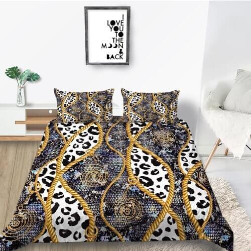 White Leopard Bedding Set High End Elegant Duvet Cover Accessories Printing King Queen Single Twin Full Double Bed Set Unique