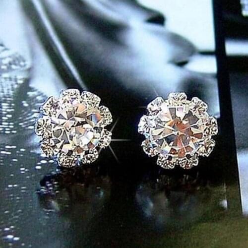 Bluelans 1 Pair Women Girls Fashion Elegant Shiny Rhinestones Ear Stud Earrings Jewelry