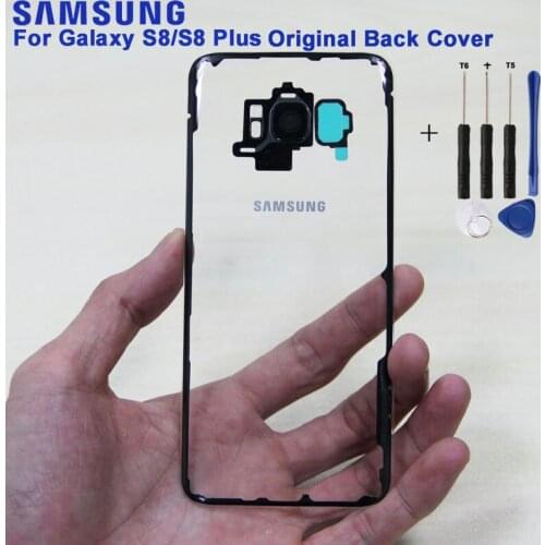 Original Transparent Version Samsung Glass Housing Back Cover Cases For S8 S8 Plus S8+ SM-G955 G9500 Phone Rear Battery Door