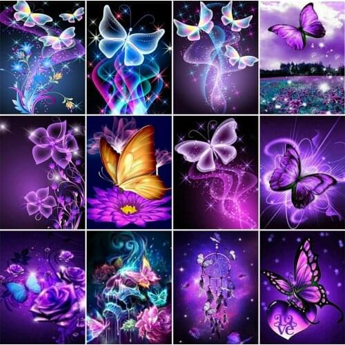 EverShine 5D Diamond Painting Kit Animal Diamond Embroidery DIY Butterfly Full Drill Cross Stitch Needlework Home Decor