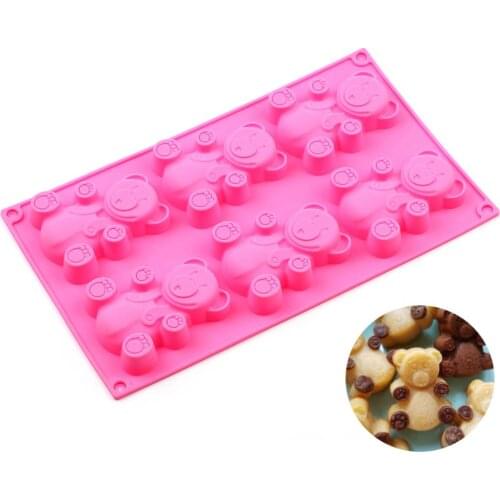 Pure Silicone Soap Mold6 Even Minnie Silicone Mold Bear cute 3D Silicone Moon Cake Mold Kitchen Baking Tools DIY