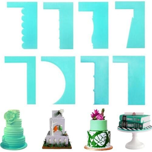 HobbyLane DIY Cake Scraper Fondant Mousse Cream Spatula Edge Smoother Kitchen Cake Pastry Mold Baking Decorating Tool