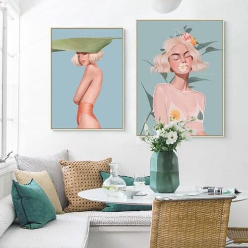 Hd Printed Sexy Girl Pictures Wall Art Paintings Bar Cafe Home Decor Retro Kraft Canvas Posters for Bedroom Hotel