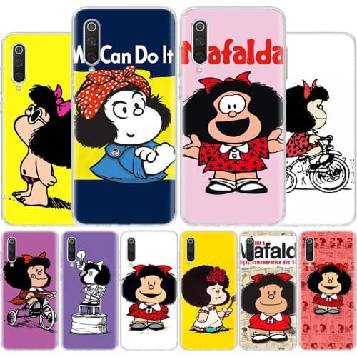 Mafalda Cartoon Cover Phone Case For Xiaomi Redmi Note 10 9 9S 8T 8 7 6 5 9A 6A 7A 8A 9C K20 S2 Pro Luxury Soft Coque