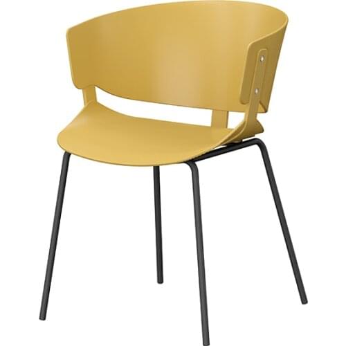 Set of 4 Home Furniture Nordic Design PP Plastic Sitting Metal Base Bar Stool Modern Dining Chair for Living Room Dining Room