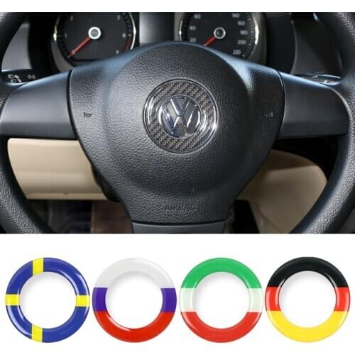 Steering Wheel Car Sticker Germany Flag Decal Emblem For Volkswagen VW POLO BEETLE TOURAN TOUAREG CADDY