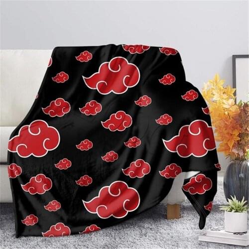 Anime Uzumaki Printed Blanket for Beds Flannel Blanket Home Decor Fashion Red Cloud Quilt Student Throw Blanket Drop Shipping