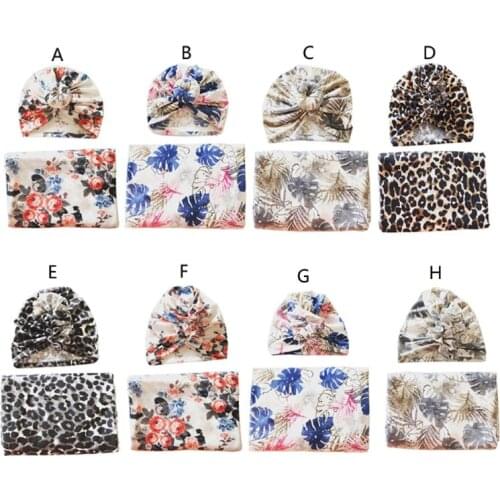 Baby Swaddle Blanket + Newborn Turban Knot Hat Headbands Infant Sleeping Bag Baby Bedding Blanket