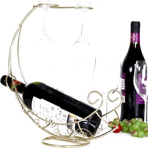 Wine and Glass Holder Creative Freestanding Tabletop Wine Rack and Stemware Holder Home Decoration Useful Racks