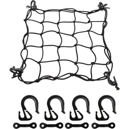 Deck Cargo Bungee Net Elastic Mesh & Lashing Hooks Kayak Rigging For Canoe Marine Boat Kayak Water Sports Accessories