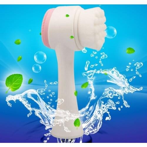 Portable Double Side Silicone Facial Cleanser Wash Brush Blackhead Removal Face Cleaning Massage Face Wash Product