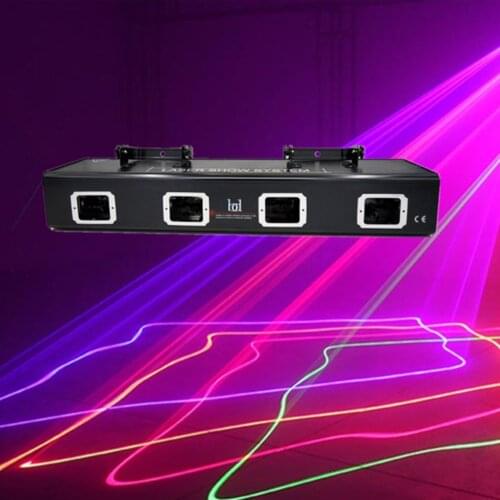 RGBY laser pattern projector stage lighting four-lens is suitable for disco parties, parties, dance halls, etc