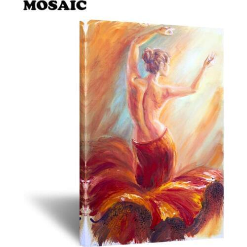 Sexy Girl in Red Dress DIY 5D Diamond Embroidery Dancing woman Cross Stitch DIY Diamond Painting Diamond Mosaic rhinestones