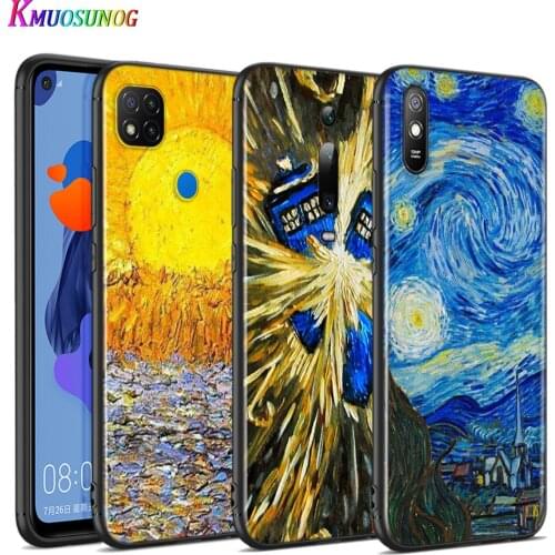 Silicone Cover Van Gogh Tardis For Xiaomi Redmi 9T 9 9C 9A 9AT 9i 8 8A 7 6 Pro 7A 6A 5 5A 4X Plus Phone Case