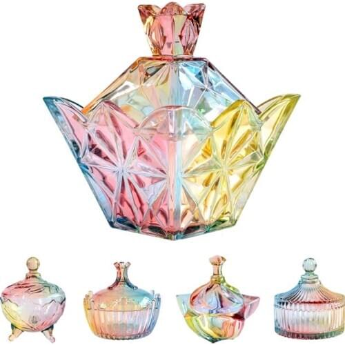 Nordic Vintage Colored Storage Tank Bottles Creative Glass Candy Jar Kitchen Home Decoration