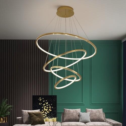 Modern Staircase Chandelier Lighting LED geometric Lamp Used For Spiral Staircase Hotel Lobby living room restaurant luxury lamp