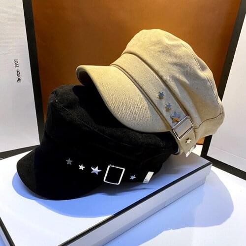 Navy cap flat top top fashion an octagonal beret painter hat Han version of the tide Free Shipping